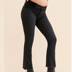 Paige Claudine Black Lotus Maternity Jeans with Raw Hem New with Tags